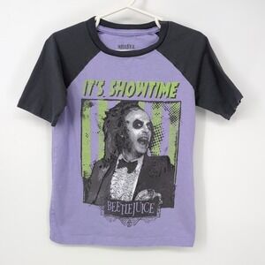 Beetlejuice Girl's Elevated Short‎ Sleeve Graphic T-Shirt Size Extra Small XS